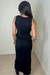 SAIA MIDI COM FENDA FRONTAL PRETA AMOR - Jullas Moda Feminina