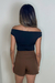 BLUSA OMBRO A OMBRO PRETA BIANCA - Jullas Moda Feminina