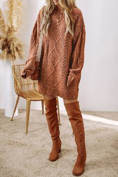 Maxi Pullover Terracota - tienda online