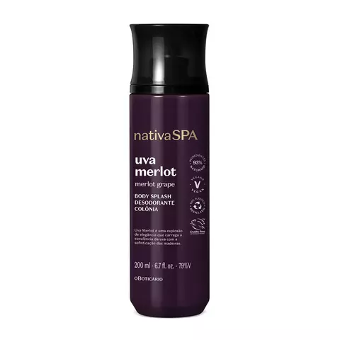 Body Splash Desodorante Colônia Nativa Spa Uva Merlot 200ml