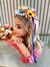 Tiara Infantil Junina C/ Fitas de Cetim e Flor Colorida Rosa (TIARA344)