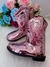 Bota - Coturno Doce Pe Boiadeira Texana Rosa Metalizada - ANTO
