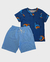 Conjunto Malha Premium Dino Azul - 011AKO na internet