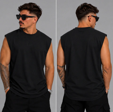 Regata Masculina New Era Preta Básica