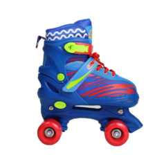 Patins Infantil Quad 4 Rodas Turma da Aventura com Kit de Proteção Tam 30 ao 33 Unitoys Azul na internet