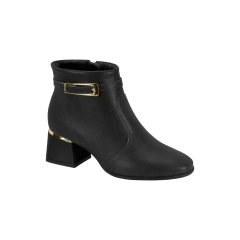 Bota Modare Feminina Cano Curto Salto Bloco Fivela Preto - loja online