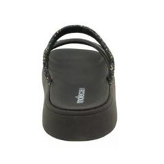 Sandália Papete Feminina Moleca Tiras Strass Multicolorido - comprar online