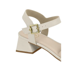 Sandália Molekinha Salto Infantil Brilho Glamour Off White - Paneza