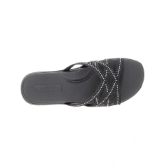 Tamanco Feminino Moleca Papete Strass Brilho Conforto Preto - loja online