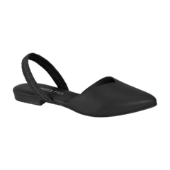 Sapatilha Beira Rio Mule Bico Fino Feminina Slingback Elástico Preta - comprar online