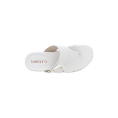 Sandália Flatform Beira Rio Plataforma Dedo com Fivela Off White - loja online