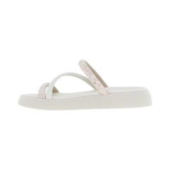 Sandália Papete Feminina Moleca Tiras Strass Multicolorido