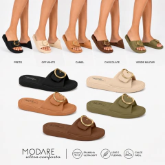 Sandália Slide Modare Nobuck Ultra Soft Fivela Confortável Preto na internet