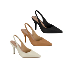 Imagem do Sapato Scarpin Beira Rio Slingback Bico Fino Salto Alto