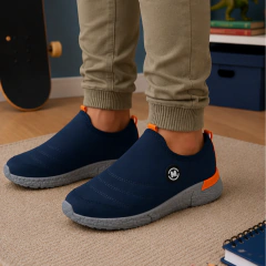 Tênis Infantil Meninos Molekinho Neoplex Calce Fácil Azul Marinho - comprar online