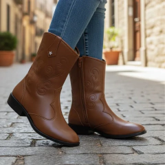 Bota Infantil Teen Feminina Molekinha Western Country Avelã - comprar online