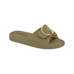 Sandália Slide Modare Nobuck Ultra Soft Fivela Confortável Verde - loja online