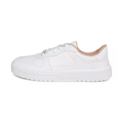 Imagem do Tênis Casual Moleca Feminino Couro Costura Conforto Branco
