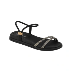 Sandália Feminina Beira Rio Conforto Tiras Trançadas Strass - comprar online
