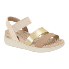Sandália Modare Ultraconforto Papete Tira Dupla Confort Nude Dourado - comprar online