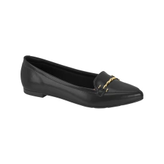 Sapato Mocassim Modare Ultraconforto Detalhe Metalizado Preto - loja online