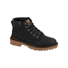 Bota Coturno Infantil Molekinho Menino Cano Curto Cadarço Preto - Paneza