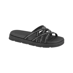 Tamanco Feminino Moleca Papete Strass Brilho Conforto Preto na internet