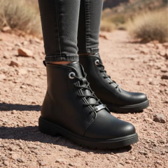 Bota Molekinha Coturno Infantil Casual Tratorada Preto - Paneza