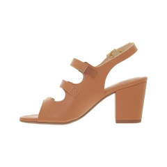 Imagem do Sandália Beira Rio Salto Bloco Tiras Detalhes Dourados Marrom