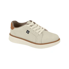 Sapato Infantil Menino Molekinho Velcro Casual Antiderrapante Off White