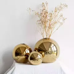 Vaso para Plantas e Decoração Bola Dourada em Cerâmica - comprar online