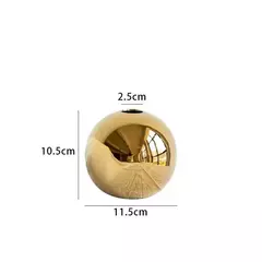 Vaso para Plantas e Decoração Bola Dourada em Cerâmica - EvessenceDecor