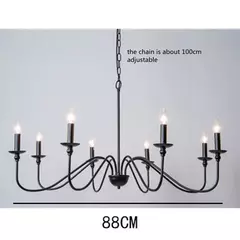 Retro Loft Lustre Teto Estilo Americano Vintage Preto-Ouro