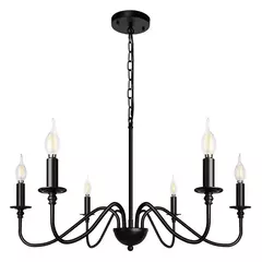 Retro Loft Lustre Teto Estilo Americano Vintage Preto-Ouro - EvessenceDecor