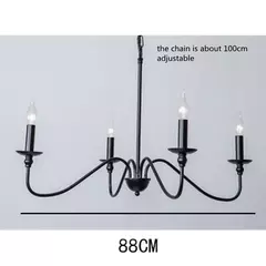 Retro Loft Lustre Teto Estilo Americano Vintage Preto-Ouro - EvessenceDecor
