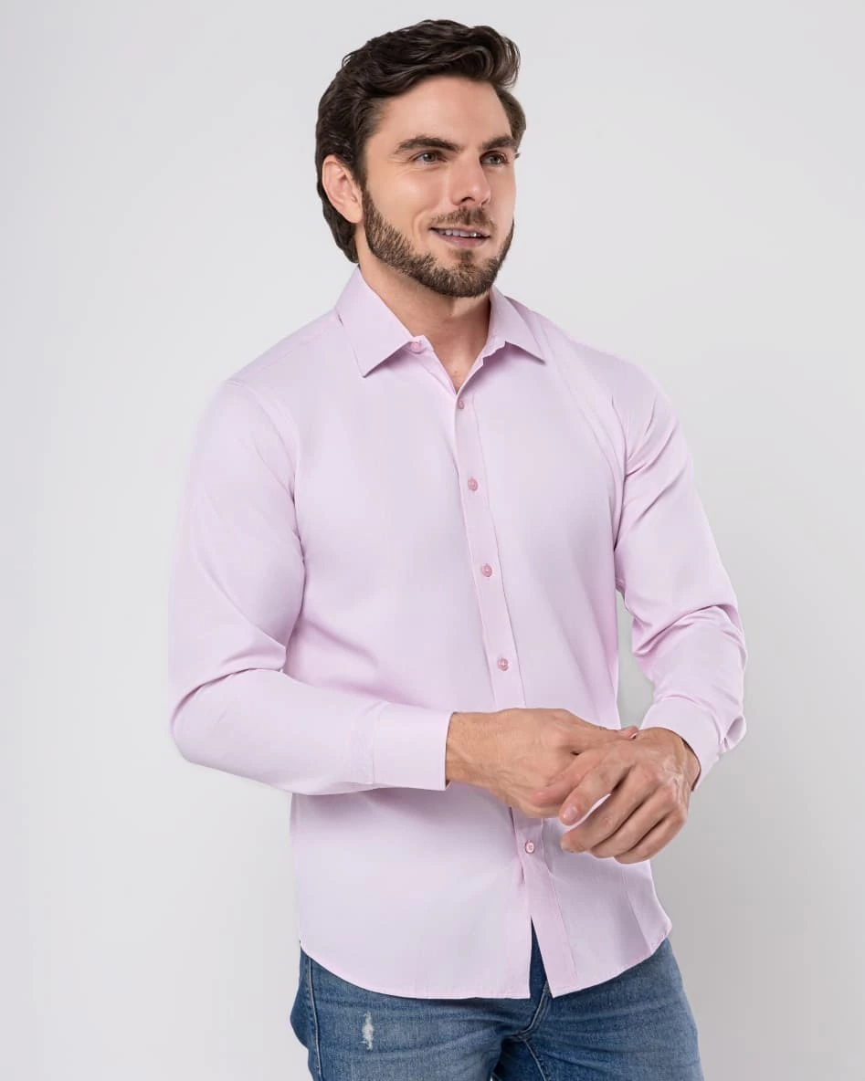Camisa Social Rosa