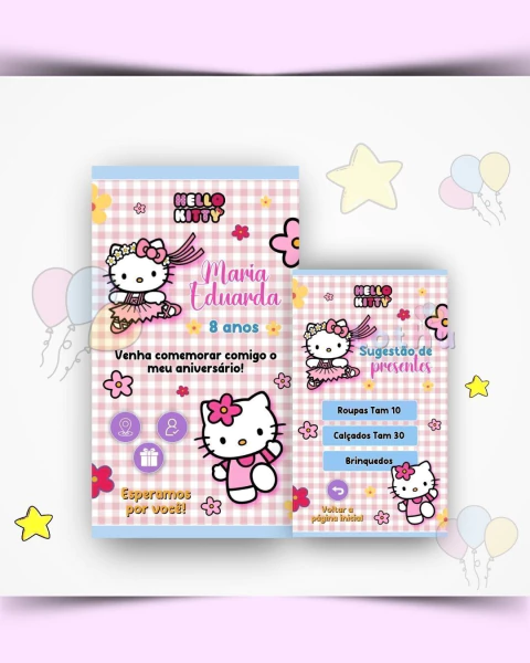 Convite Interativo Hello Kitty
