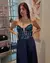 Vestido corset bordado azul - comprar online