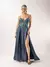 Vestido corset bordado azul