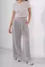 Pantalon wide leg melange pinzado - tienda online