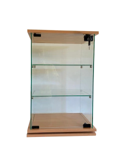 Vitrina exhibidora sobre mesa 40cm x 40cm x 63cm vidrio y madera en internet