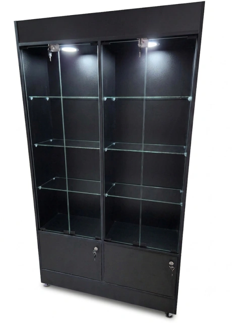 Vitrina exhibidora vertical 99 x 27 x 180 cm Puerta baja NEGRO