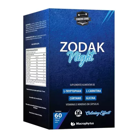 Zodak Night 60 cápsulas (L-carnitina, L-triptofano e cromo) Macrophytus