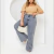 Calça Jeans Feminina Plus Size Wide Leg Cintura Alta Grafite