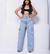 Calça Jeans Cargo Moda Feminina Pantalona Bolso Lateral Cintura Alta Jeans Confortável Premium