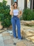 Calça Jeans feminina Wide Leg Lisa boca larga Cintura Alta blogueira na internet