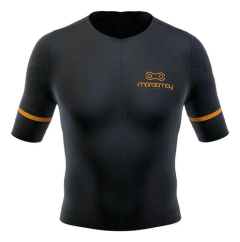 Camisa Ciclismo Marcio May Sports Pro Black And Orange