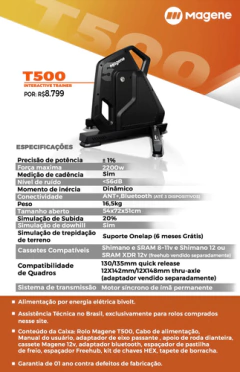 Rolo De Treino - Magene T500 (smart Trainer)+ K7 Grátis - comprar online