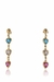 Brinco de Corações com Pedras Coloridas Banhado em Ouro 18k - comprar online