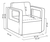 Juego De Living Para Jardin Simil Rattan Sofa 2 Sillas Mesa